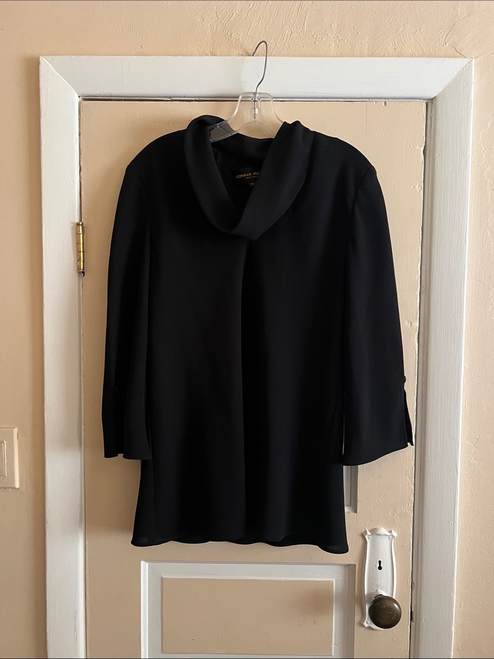Donna Ricco Black Cowl Neck Blouse